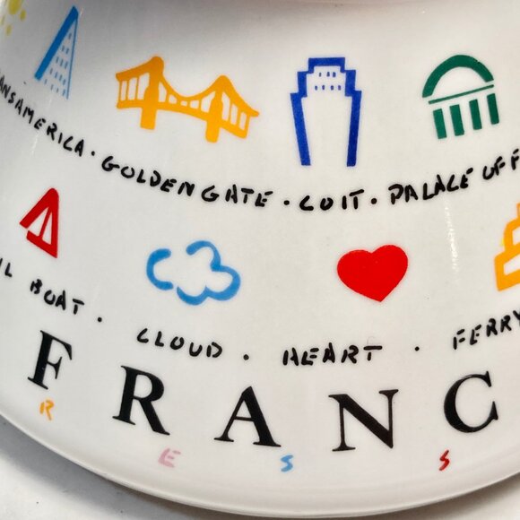 Vintage Spillproof Ceramic Coffee Mug Cup San Francisco Souvenir Luke A Tuke '87 - Picture 9 of 12